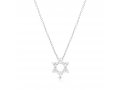 Sterling Silver Necklace with Star of David Pendant and Zircons