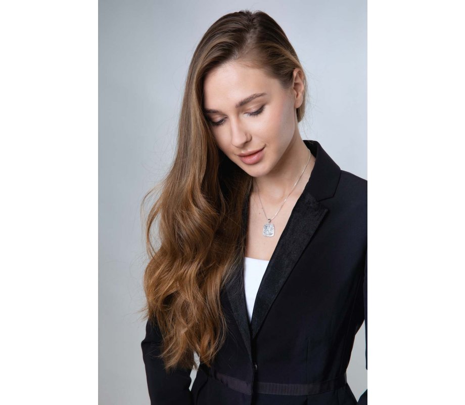 Sterling Silver Pendant Necklace - Chai, Seven Branch Menorah and Yisrael