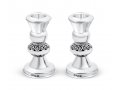 Sterling Silver Shabbat Candlesticks - Mini Size