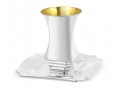 Sterling Silver Shabbat Kiddush Cup Set - Curving Style