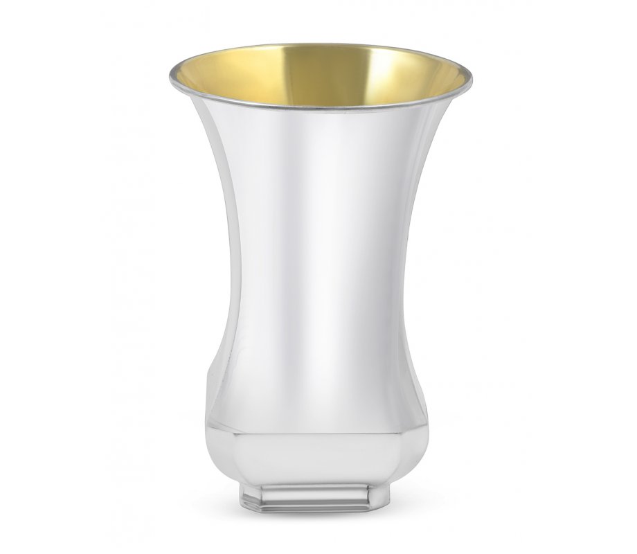 Sterling Silver Shabbat Kiddush Cup Set - Curving Style