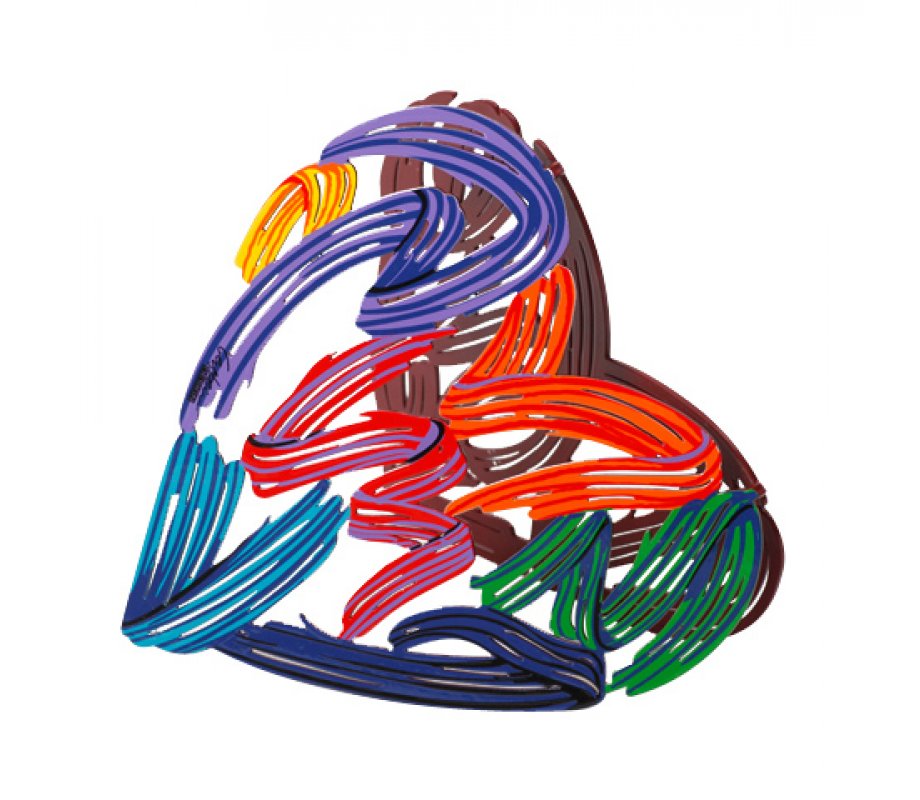 Strokes of Love Free Standing Double Sided Heart Sculpture - David Gerstein