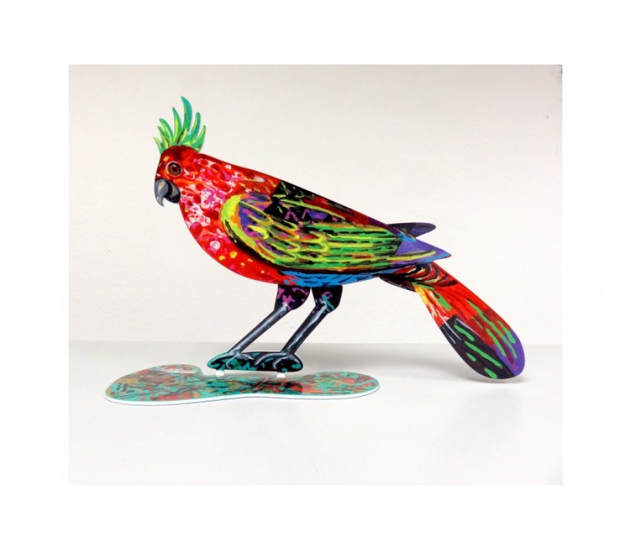 Stylish Bird Free Standing Double Sided Steel Sculpture - Stylish Bird by David Gerstein