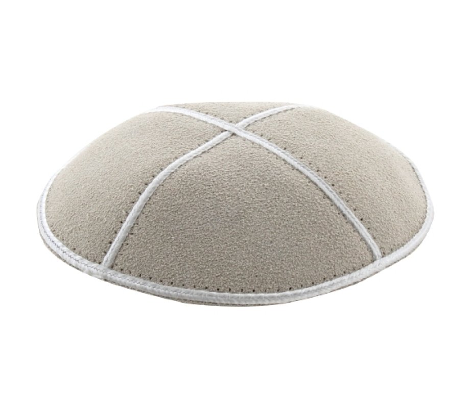 Suede Kippah in Off White Color