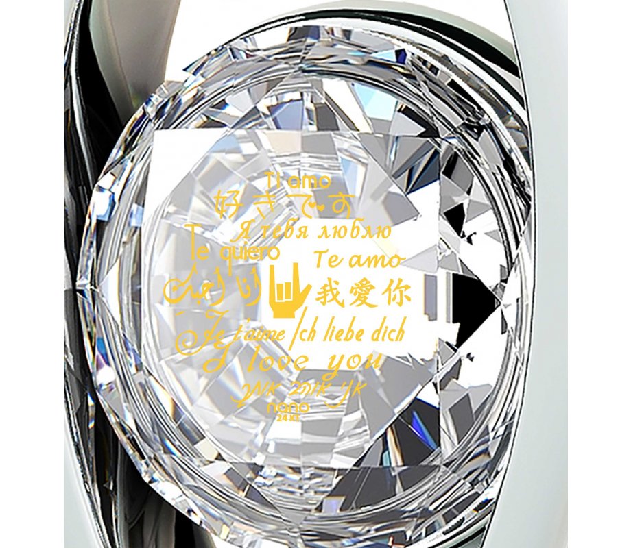 Swarovsky I Love You Eye Necklace in Silver- Nano