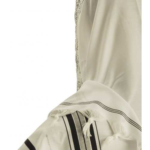 Talitania Acrylic Tallit - Black and Silver Stripes