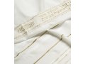 Talitania Acrylic Tallit - White and Gold Stripes