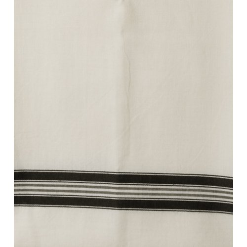 Talitania Kosher Wool Tallit Katan Without Center Fringes with Black Lines