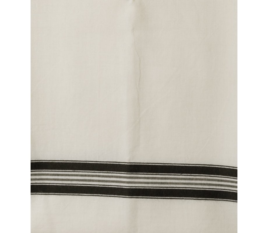TALITANIA Koscher Tallit Gebetsschal 140x199 Cm - Schwarz & Silber Aus Israel