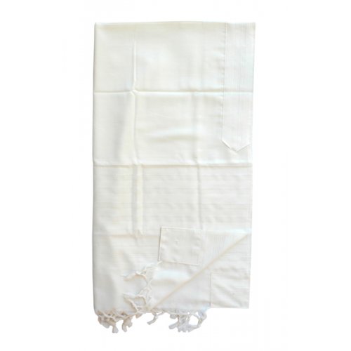 Talitania Non Slip Malchut Wool Tallit - White Stripes