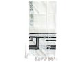 Talitania Wool Tallit - Black and Silver Stripes