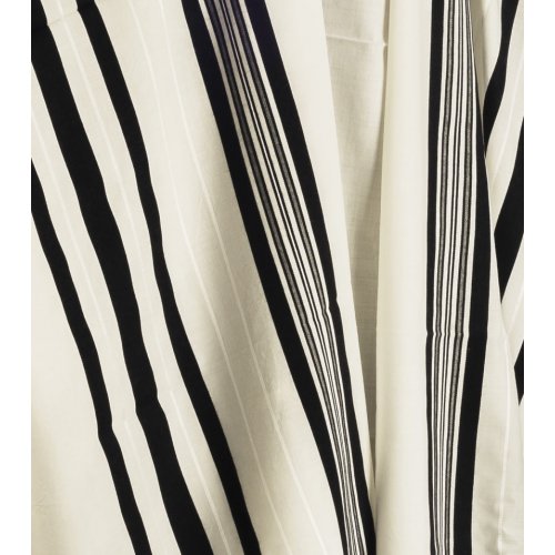 Talitania Wool Tallit - Black and White Stripes