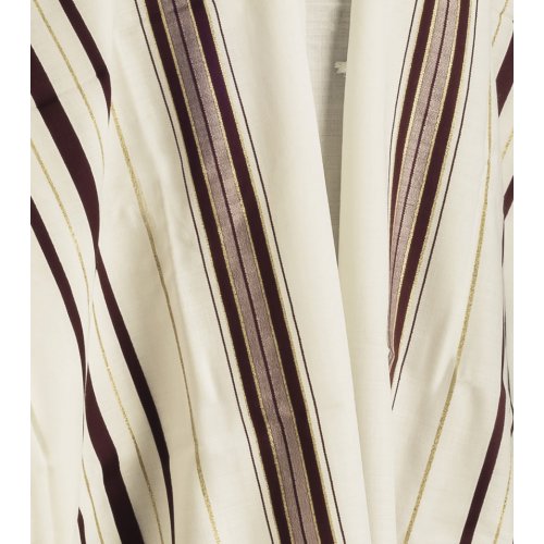 Talitania Wool Tallit - Maroon and Gold Stripes