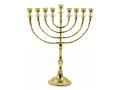 Tall Classic Chanukah Menorah, Gold Color - 16 Inches