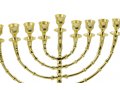 Tall Classic Chanukah Menorah, Gold Color - 16 Inches