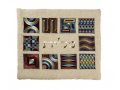Tallit & Kippah & Bag Set with Embroidered Squares & Shapes, Colorful - Yair Emanuel