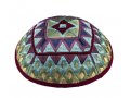 Tallit & Kippah & Bag Set with Embroidered Squares & Shapes, Colorful - Yair Emanuel