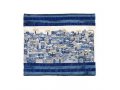 Tallit Bag Embroidered with Panoramic Jerusalem, Blue - Yair Emanuel