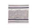 Tallit Bag Embroidered with Panoramic Jerusalem, Silver - Yair Emanuel