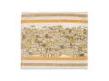 Tallit Bag Embroidered with Panoramic Jerusalem, Silver and Gold - Yair Emanuel