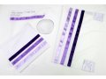 Tallit Prayer Shawl Set Decorated with Shades of Violet Stripes, Viscose - Ronit Gur