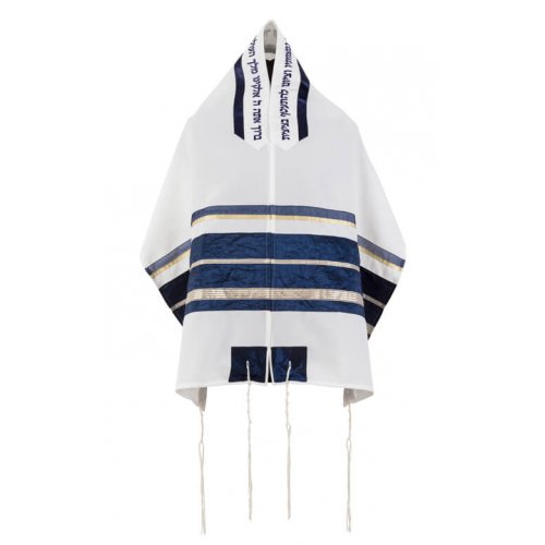 Tallit Set with Blue Stripes -Ronit Gur