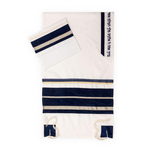 Tallit Set with Blue Stripes -Ronit Gur