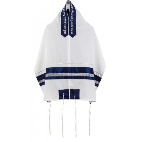 Tallit Set with Blue-Silver Stripes -Ronit Gur