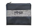 Tallit and Tefillin Bag Set, Two Tone Black and Gray Faux Leather - Crocodile Design