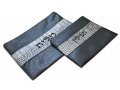 Tallit and Tefillin Bag Set, Two Tone Black and Gray Faux Leather - Crocodile Design