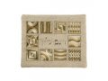 Tallit and Tefillin Bag Set with Embroidered Squares and Shapes, Gold - Yair Emanuel