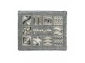 Tallit and Tefillin Bag Set with Embroidered Squares and Shapes, Silver - Yair Emanuel