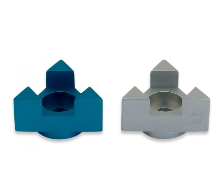 Teal Anodized Aluminum Travel Shabbat Candlesticks, Star Of David - Avner Agayof