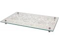Tempered Glass Challah Board, Floral Design - Dorit Judaica