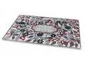 Tempered Glass Challah Board, Red Pomegranates with Shabbat Shalom - Dorit Judaica