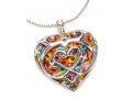 Thousand-Flowers Colorful Heart Pendant by Adina Plastelina