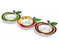 Three Joined Apple-shaped Honey Dishes, Colorful - Dorit Judaica