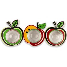 Three Joined Apple-shaped Honey Dishes, Colorful - Dorit Judaica