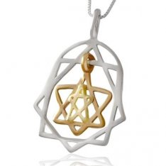 Tikkun Hava Hamsa Star of David Kabbalah Pendant by HaAri Jewelry
