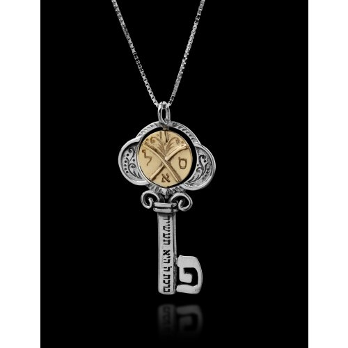 Tikun Klali Key Kabbalah Pendant with an Inside Rotating Coin by HaAri Jewelry