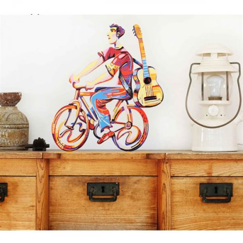 Troubadour Rider Free Standing Double Sided Bicycle Sculpture - David Gerstein