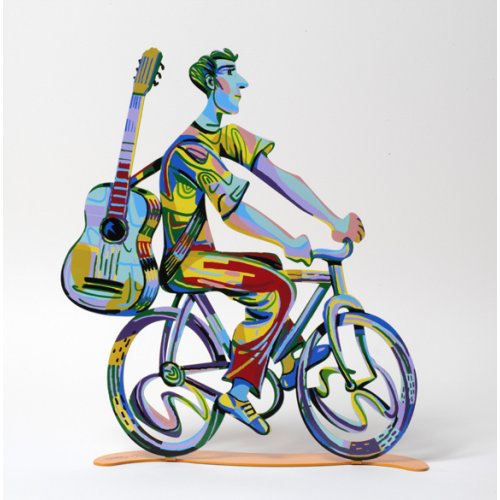 Troubadour Rider Free Standing Double Sided Bicycle Sculpture - David Gerstein