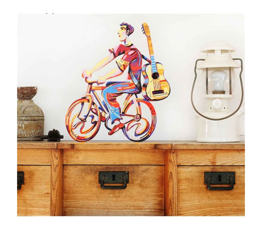 Troubadour Rider Free Standing Double Sided Bicycle Sculpture - David Gerstein