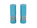 Turquoise Aluminum Salt and Pepper Set, Ornate Pomegranate Band - Yair Emanuel