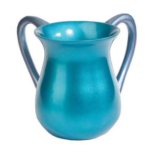 Turquoise Anodized Aluminum Classic Netilat Yadayim Wash Cup - Yair Emanuel