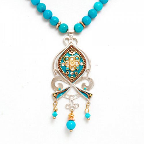 Turquoise Bead Necklace - Ester Shahaf