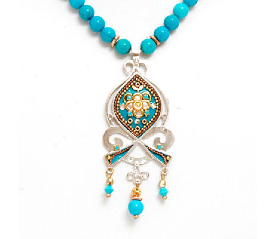 Turquoise Bead Necklace - Ester Shahaf