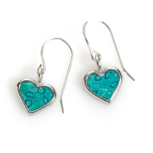 Turquoise Heart Earrings by Adina Plastelina