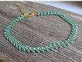 Turquoise and Gold Laurel Wreath Anklet by Gal Cohen