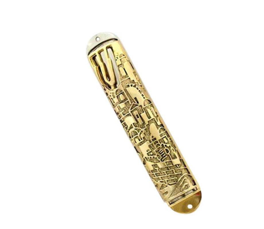 Two Color Yerushalayim Mezuzah Case